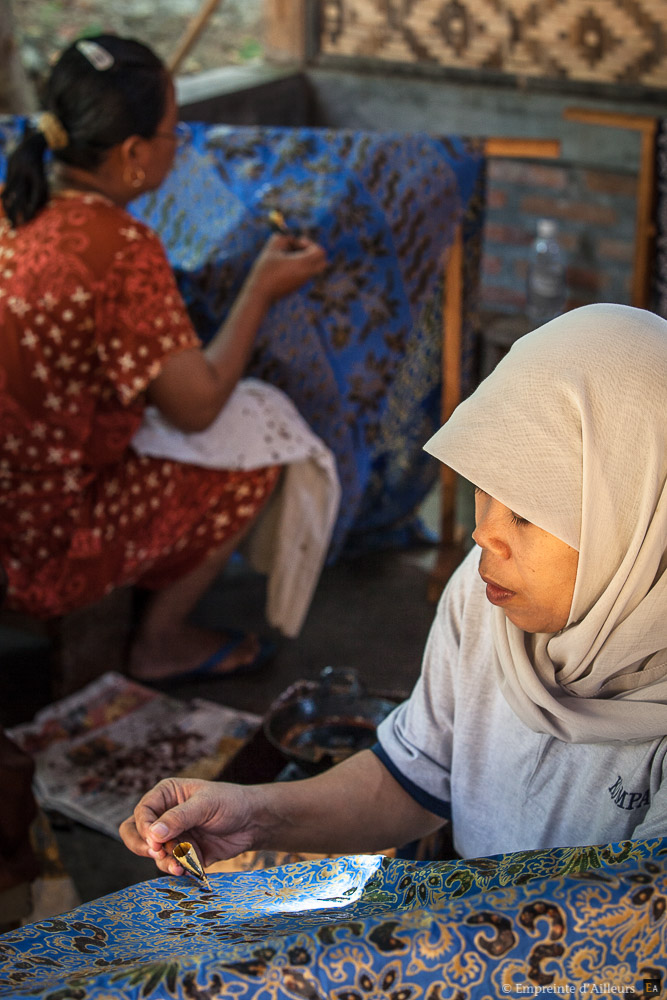 Atelier de batik à Java