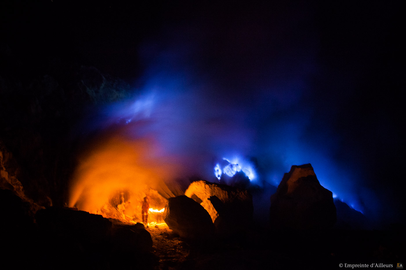 Flammes bleues du Kawah Ijen